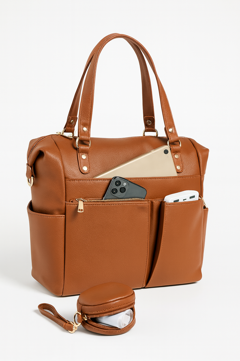 Sac à Langer Cuir Marron