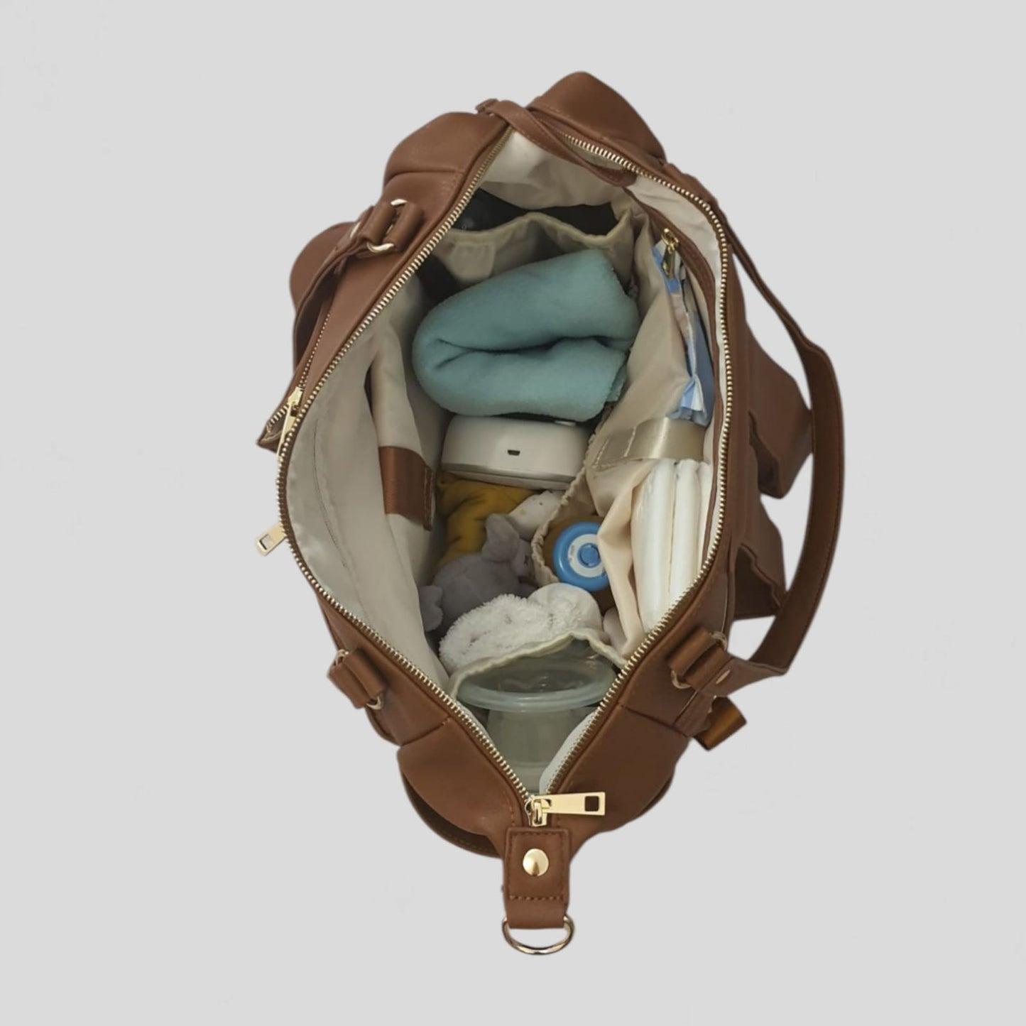 Sac à Langer Cuir Marron