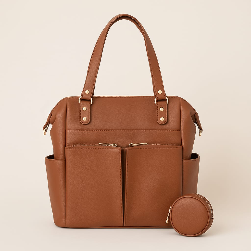 Sac à Langer Cuir Marron