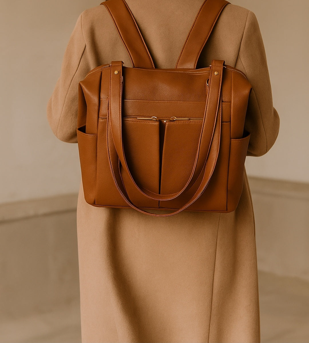 Sac à Langer Cuir Marron