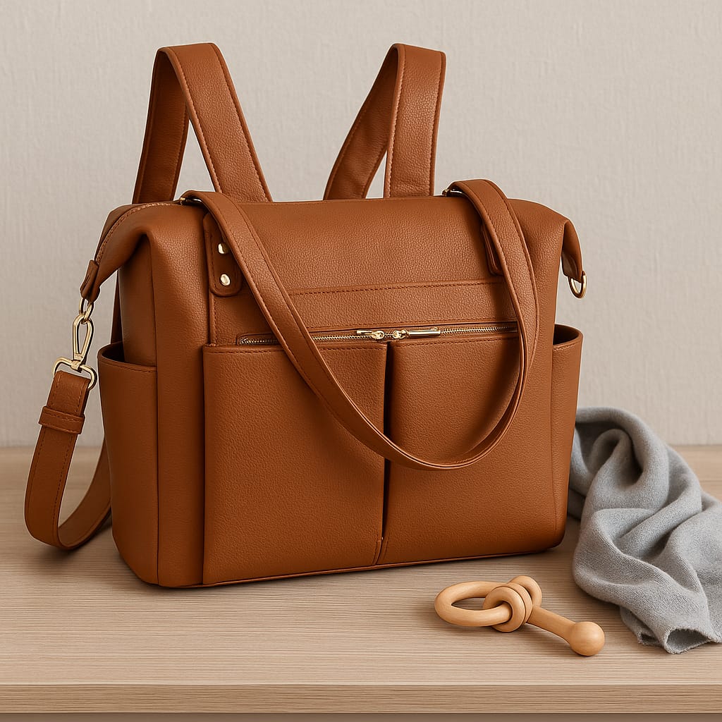 Sac à Langer Cuir Marron