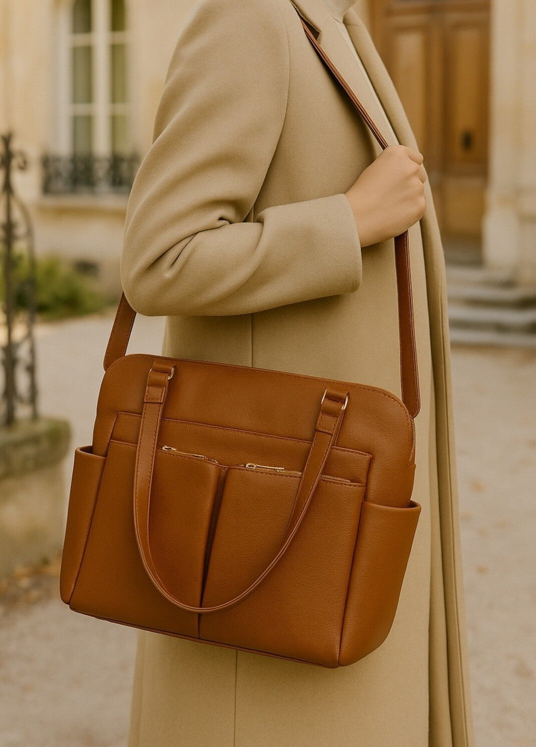 Sac à Langer Cuir Marron